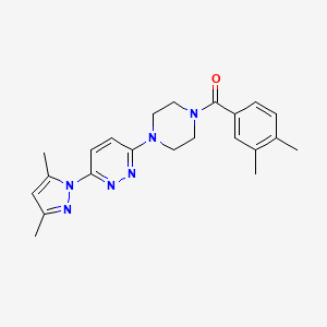 3-(3,5-dimethyl-1H-pyrazol-1-yl)-6-[4-(3,4-dimethylbenzoyl)piperazin-1-yl]pyridazine