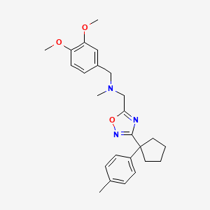 (3,4-dimethoxybenzyl)methyl({3-[1-(4-methylphenyl)cyclopentyl]-1,2,4-oxadiazol-5-yl}methyl)amine