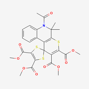 molecular formula C26H25NO9S3 B5040863 tetramethyl 6'-acetyl-5',5'-dimethyl-5',6'-dihydrospiro[1,3-dithiole-2,1'-thiopyrano[2,3-c]quinoline]-2',3',4,5-tetracarboxylate 