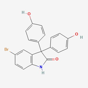 molecular formula C20H14BrNO3 B5040874 5-bromo-3,3-bis(4-hydroxyphenyl)-1,3-dihydro-2H-indol-2-one 