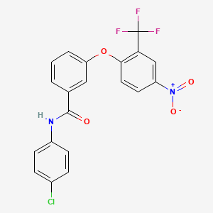 N-(4-chlorophenyl)-3-[4-nitro-2-(trifluoromethyl)phenoxy]benzamide