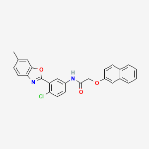 N-[4-chloro-3-(6-methyl-1,3-benzoxazol-2-yl)phenyl]-2-(naphthalen-2-yloxy)acetamide