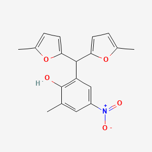 molecular formula C18H17NO5 B5040897 2-[Bis(5-methylfuran-2-yl)methyl]-6-methyl-4-nitrophenol 