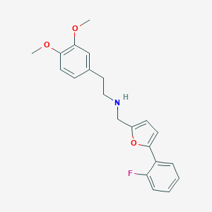 molecular formula C21H22FNO3 B504090 2-(3,4-dimethoxyphenyl)-N-{[5-(2-fluorophenyl)furan-2-yl]methyl}ethanamine 