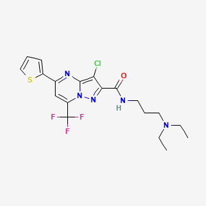 3-chloro-N-[3-(diethylamino)propyl]-5-(thiophen-2-yl)-7-(trifluoromethyl)pyrazolo[1,5-a]pyrimidine-2-carboxamide