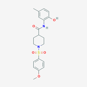 N-(2-hydroxy-5-methylphenyl)-1-(4-methoxyphenyl)sulfonylpiperidine-4-carboxamide