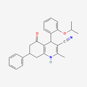 2-Methyl-5-oxo-7-phenyl-4-[2-(propan-2-yloxy)phenyl]-1,4,5,6,7,8-hexahydroquinoline-3-carbonitrile