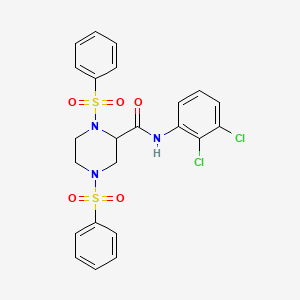 1,4-bis(benzenesulfonyl)-N-(2,3-dichlorophenyl)piperazine-2-carboxamide