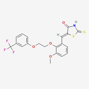 molecular formula C20H16F3NO4S2 B5040998 5-(3-methoxy-2-{2-[3-(trifluoromethyl)phenoxy]ethoxy}benzylidene)-2-thioxo-1,3-thiazolidin-4-one 