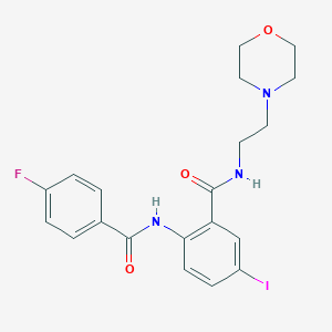 molecular formula C20H21FIN3O3 B504100 2-[(4-fluorobenzoyl)amino]-5-iodo-N-[2-(4-morpholinyl)ethyl]benzamide 