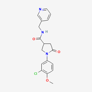 molecular formula C18H18ClN3O3 B5041003 1-(3-chloro-4-methoxyphenyl)-5-oxo-N-(pyridin-3-ylmethyl)pyrrolidine-3-carboxamide 