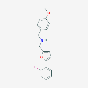 molecular formula C19H18FNO2 B504105 1-[5-(2-fluorophenyl)furan-2-yl]-N-(4-methoxybenzyl)methanamine 