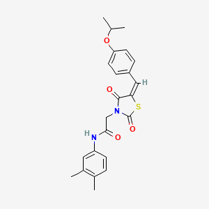 N-(3,4-dimethylphenyl)-2-{(5E)-2,4-dioxo-5-[4-(propan-2-yloxy)benzylidene]-1,3-thiazolidin-3-yl}acetamide