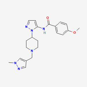 4-methoxy-N-(1-{1-[(1-methyl-1H-pyrazol-4-yl)methyl]-4-piperidinyl}-1H-pyrazol-5-yl)benzamide