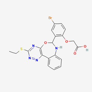 {4-bromo-2-[3-(ethylthio)-6,7-dihydro[1,2,4]triazino[5,6-d][3,1]benzoxazepin-6-yl]phenoxy}acetic acid