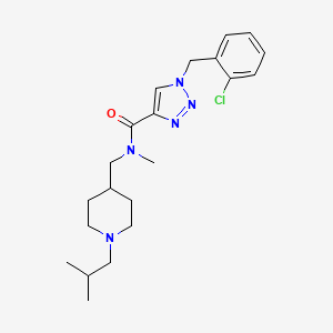 molecular formula C21H30ClN5O B5041088 1-(2-chlorobenzyl)-N-[(1-isobutyl-4-piperidinyl)methyl]-N-methyl-1H-1,2,3-triazole-4-carboxamide 