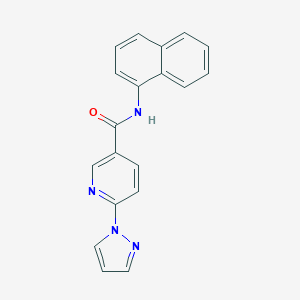 molecular formula C19H14N4O B504110 N-(1-naphthyl)-6-(1H-pyrazol-1-yl)nicotinamide 