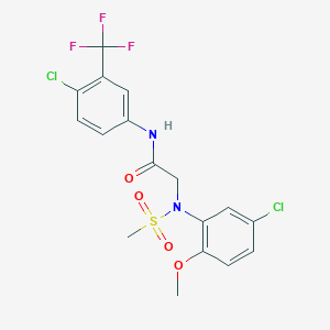 2-(5-chloro-2-methoxy-N-methylsulfonylanilino)-N-[4-chloro-3-(trifluoromethyl)phenyl]acetamide