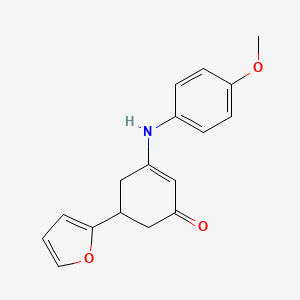 5-(Furan-2-yl)-3-(4-methoxyanilino)cyclohex-2-en-1-one