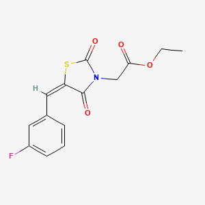 ethyl [(5E)-5-(3-fluorobenzylidene)-2,4-dioxo-1,3-thiazolidin-3-yl]acetate