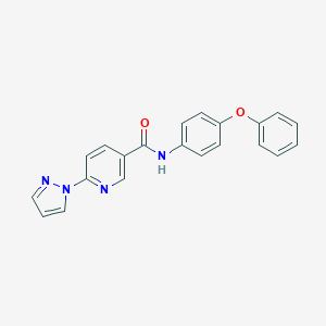 molecular formula C21H16N4O2 B504121 N-(4-phenoxyphenyl)-6-(1H-pyrazol-1-yl)nicotinamide 