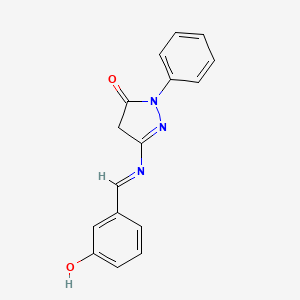 5-[(3-hydroxyphenyl)methylideneamino]-2-phenyl-4H-pyrazol-3-one