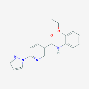 molecular formula C17H16N4O2 B504125 N-(2-ethoxyphenyl)-6-(1H-pyrazol-1-yl)nicotinamide 