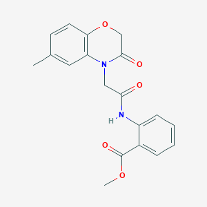 molecular formula C19H18N2O5 B5041294 methyl 2-{[(6-methyl-3-oxo-2,3-dihydro-4H-1,4-benzoxazin-4-yl)acetyl]amino}benzoate 