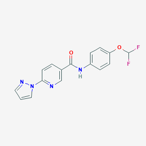 N-[4-(difluoromethoxy)phenyl]-6-(1H-pyrazol-1-yl)nicotinamide