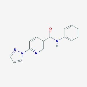 molecular formula C15H12N4O B504138 N-phenyl-6-(1H-pyrazol-1-yl)nicotinamide 