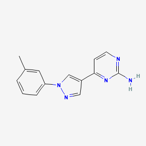 4-[1-(3-Methylphenyl)pyrazol-4-yl]pyrimidin-2-amine