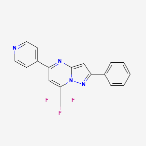 molecular formula C18H11F3N4 B5041392 2-Phenyl-5-pyridin-4-yl-7-(trifluoromethyl)pyrazolo[1,5-a]pyrimidine 