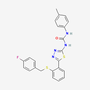 molecular formula C23H19FN4OS2 B5041398 1-(5-{2-[(4-Fluorobenzyl)sulfanyl]phenyl}-1,3,4-thiadiazol-2-yl)-3-(4-methylphenyl)urea 