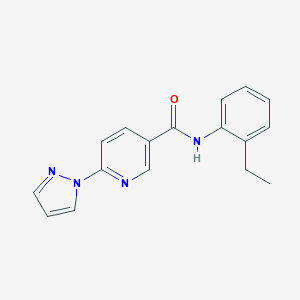molecular formula C17H16N4O B504140 N-(2-ethylphenyl)-6-(1H-pyrazol-1-yl)nicotinamide 