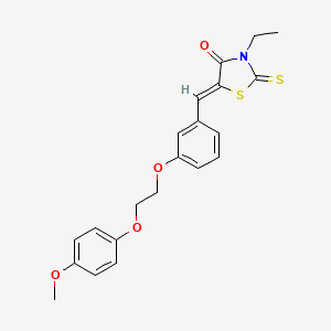 molecular formula C21H21NO4S2 B5041404 3-ethyl-5-{3-[2-(4-methoxyphenoxy)ethoxy]benzylidene}-2-thioxo-1,3-thiazolidin-4-one 