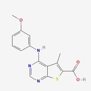 4-[(3-methoxyphenyl)amino]-5-methylthieno[2,3-d]pyrimidine-6-carboxylic acid