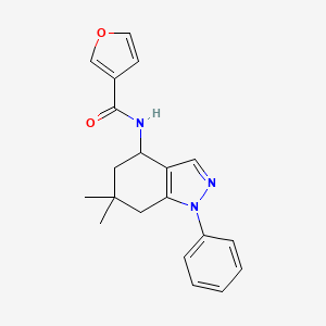 N-(6,6-dimethyl-1-phenyl-4,5,6,7-tetrahydro-1H-indazol-4-yl)-3-furamide