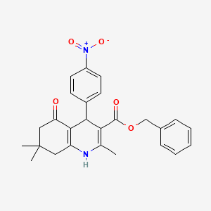 Benzyl 2,7,7-trimethyl-4-(4-nitrophenyl)-5-oxo-1,4,5,6,7,8-hexahydroquinoline-3-carboxylate