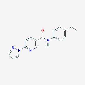 molecular formula C17H16N4O B504152 N-(4-ethylphenyl)-6-(1H-pyrazol-1-yl)nicotinamide CAS No. 957508-42-8