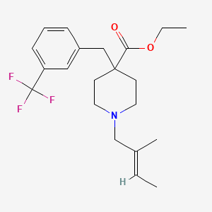 molecular formula C21H28F3NO2 B5041538 ethyl 1-[(2E)-2-methyl-2-buten-1-yl]-4-[3-(trifluoromethyl)benzyl]-4-piperidinecarboxylate 