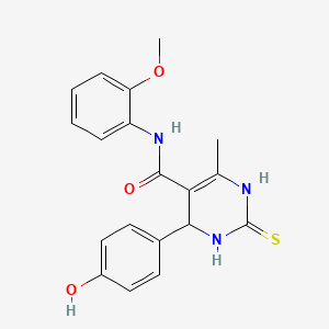 molecular formula C19H19N3O3S B5041546 4-(4-hydroxyphenyl)-N-(2-methoxyphenyl)-6-methyl-2-sulfanylidene-3,4-dihydro-1H-pyrimidine-5-carboxamide 