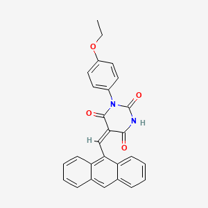 (5E)-5-(anthracen-9-ylmethylidene)-1-(4-ethoxyphenyl)-1,3-diazinane-2,4,6-trione