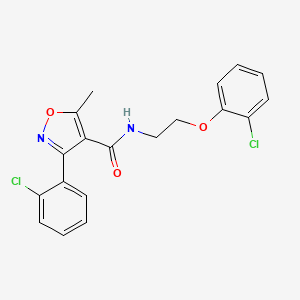 molecular formula C19H16Cl2N2O3 B5041576 N-[2-(2-chlorophenoxy)ethyl]-3-(2-chlorophenyl)-5-methyl-4-isoxazolecarboxamide 