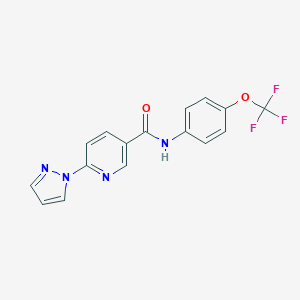 6-(1H-pyrazol-1-yl)-N-[4-(trifluoromethoxy)phenyl]nicotinamide