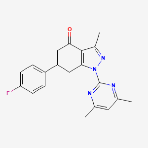 molecular formula C20H19FN4O B5041633 1-(4,6-dimethylpyrimidin-2-yl)-6-(4-fluorophenyl)-3-methyl-1,5,6,7-tetrahydro-4H-indazol-4-one 