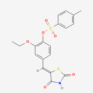 molecular formula C19H17NO6S2 B5041663 4-[(Z)-(2,4-dioxo-1,3-thiazolidin-5-ylidene)methyl]-2-ethoxyphenyl 4-methylbenzenesulfonate 