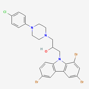 molecular formula C25H23Br3ClN3O B5041667 1-[4-(4-Chlorophenyl)piperazin-1-yl]-3-(1,3,6-tribromocarbazol-9-yl)propan-2-ol 