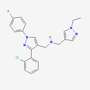 1-[3-(2-chlorophenyl)-1-(4-fluorophenyl)-1H-pyrazol-4-yl]-N-[(1-ethyl-1H-pyrazol-4-yl)methyl]methanamine