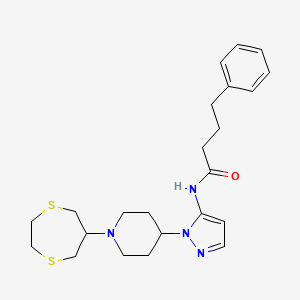 N-{1-[1-(1,4-dithiepan-6-yl)-4-piperidinyl]-1H-pyrazol-5-yl}-4-phenylbutanamide