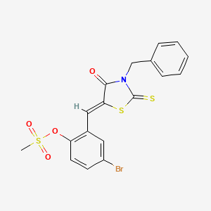 molecular formula C18H14BrNO4S3 B5041693 [2-[(Z)-(3-benzyl-4-oxo-2-sulfanylidene-1,3-thiazolidin-5-ylidene)methyl]-4-bromophenyl] methanesulfonate 